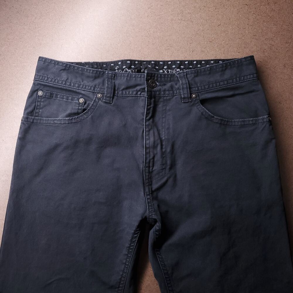 Prana Burt Slim Fit Canvas Pants Men 32x29 (Altered Hem) Black Straight Leg - Picture 3 of 9